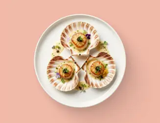 Гребешок с пюре из цветной капусты